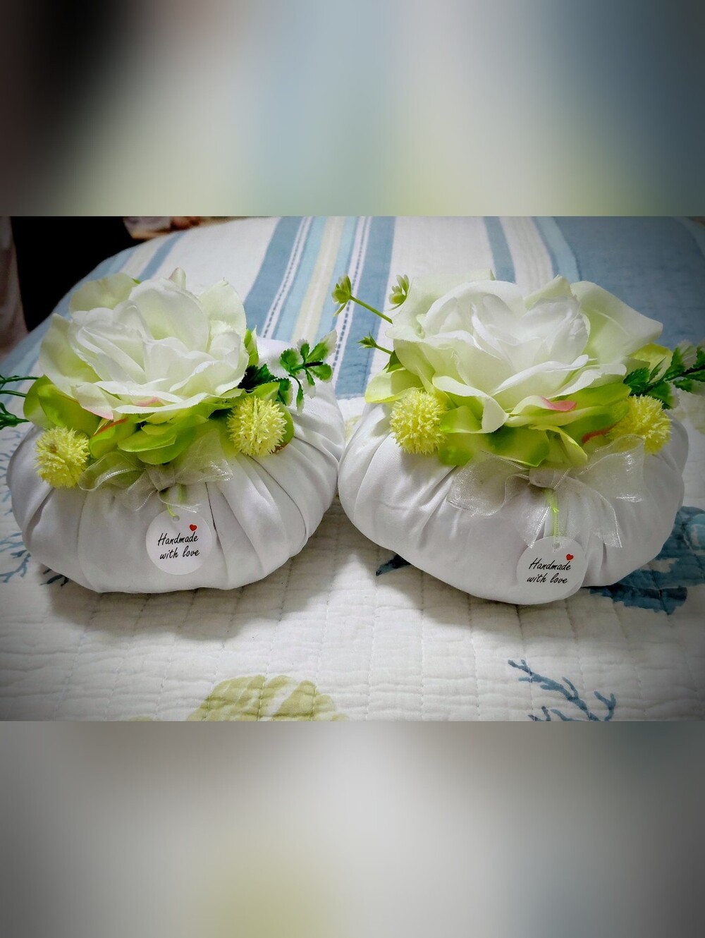 2 Large Beautiful Decorative Pumpkins 21" Around